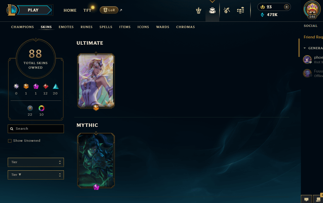🔥  LOL Account 🔥  | Level  546 🛡️ | 🌍Region  LAN 🌍 |  🎨88 Skins  |🦸‍♂️ 168 Characters  | 💎472K   Blue Essence | ⚡13  Chromas |🚀Instant Delivery 🚀LOLM67